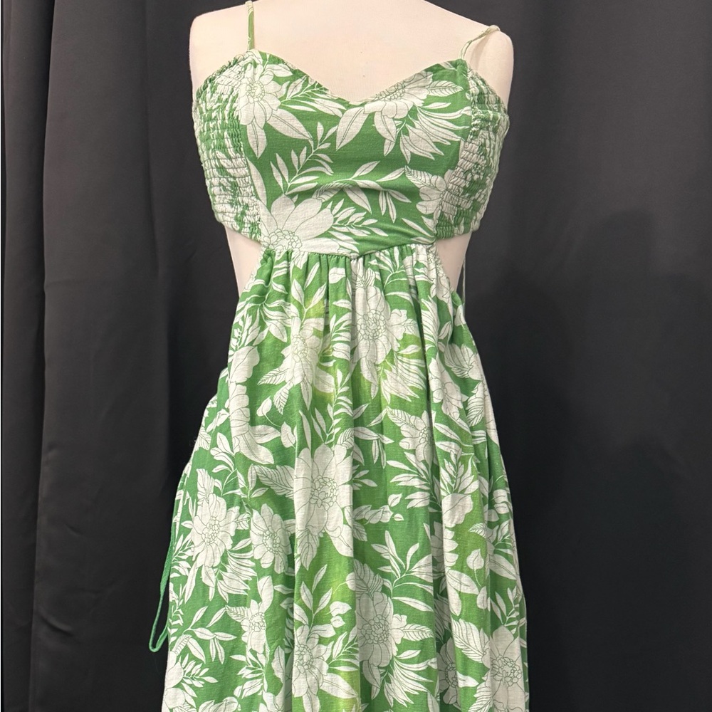 American Eagle Outfitters Green Floral Sundress